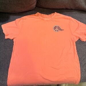 American Eagle Outfitters Coral Tee with Peace Emblem